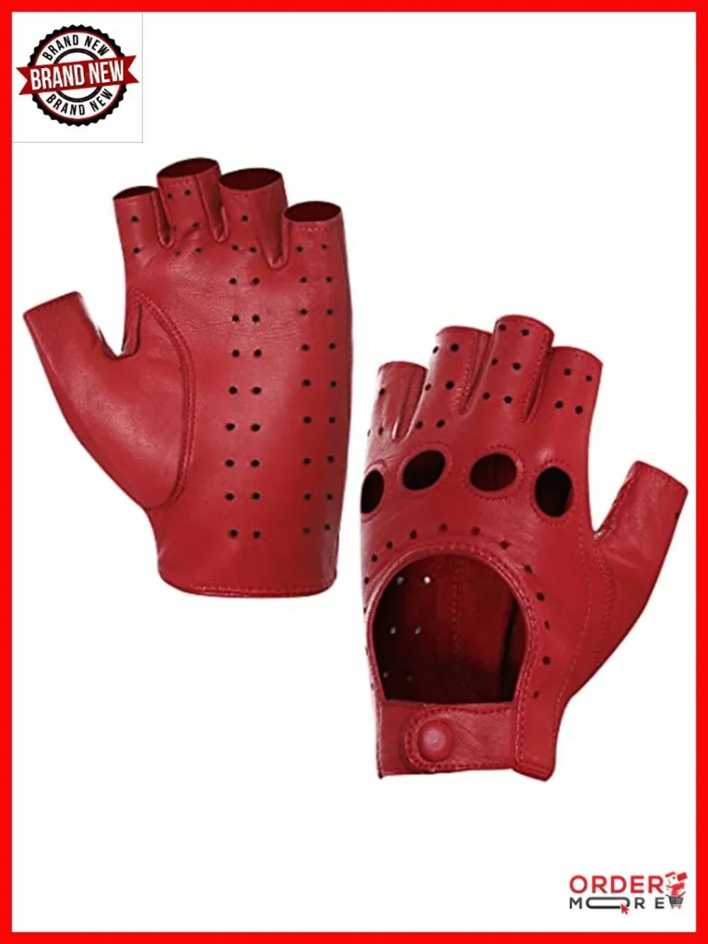 Fingerless Lambskin Leather Driving Gloves Women Unlined Pre-Rotated Grip